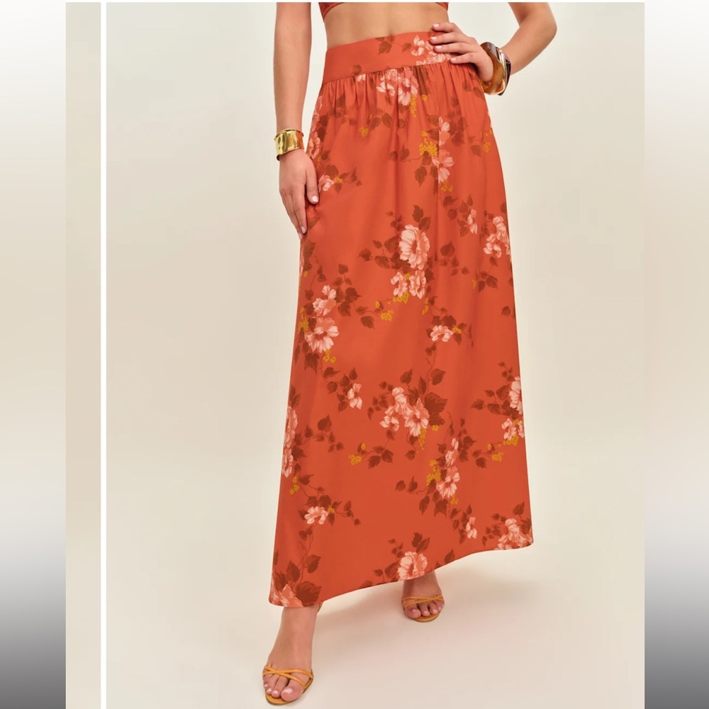 Reformation Amor Two Piece Orange - Size 8 - Picture 4 of 6